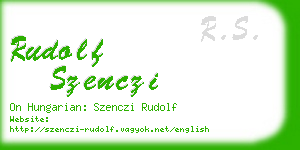 rudolf szenczi business card